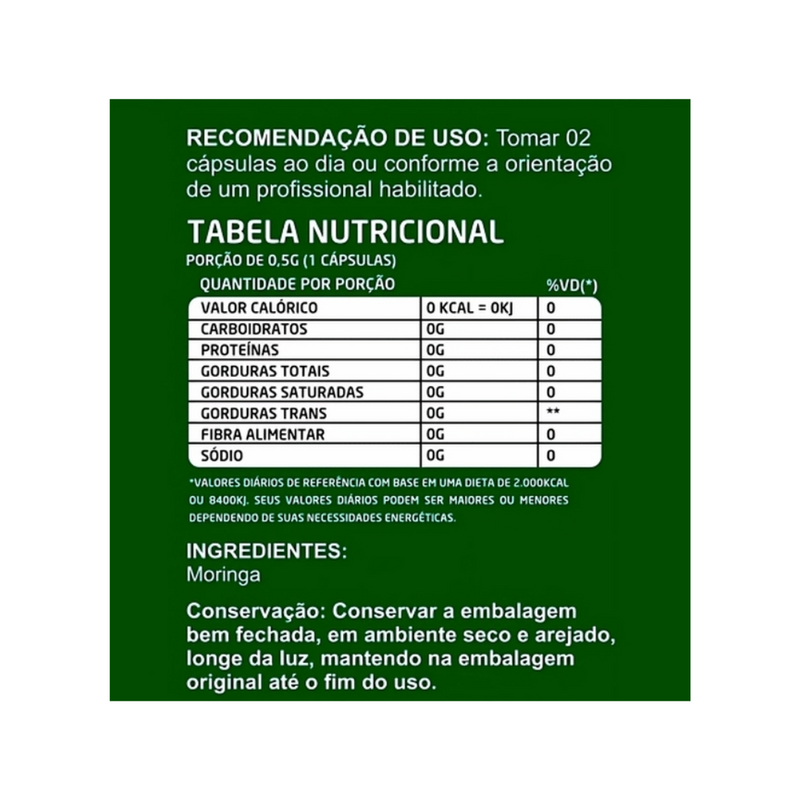 👑 Moringa PREMIUM 120 Cápsulas | Frete grátis