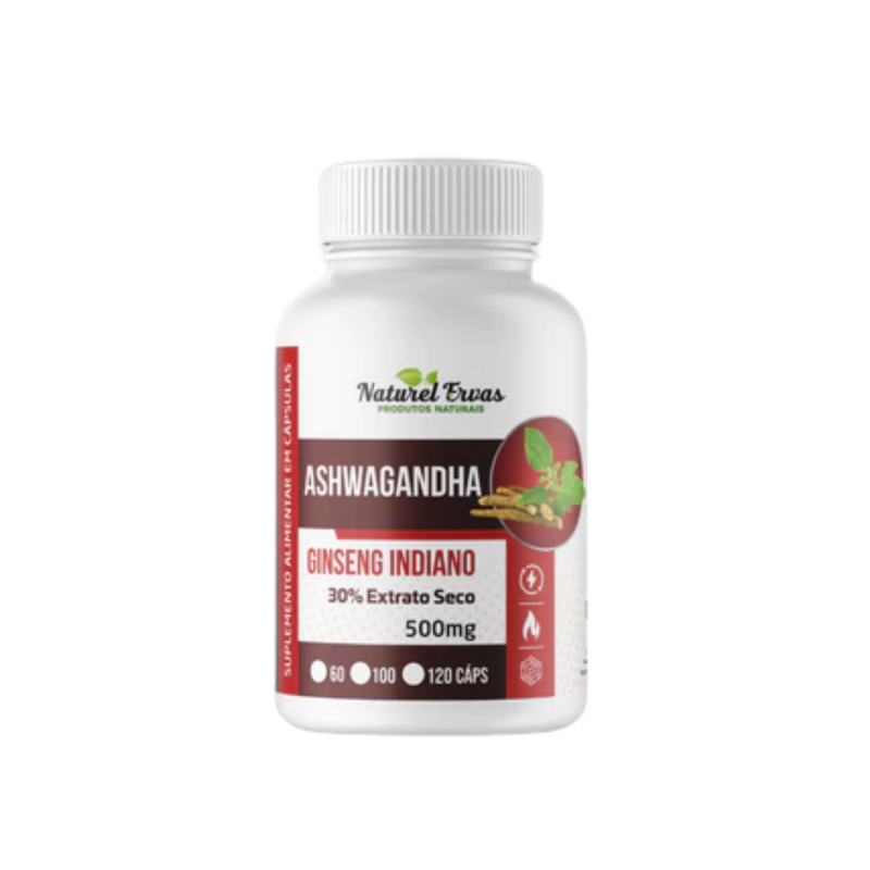 Ashwagandha 100% Natural 500mg 120 Cápsulas Original