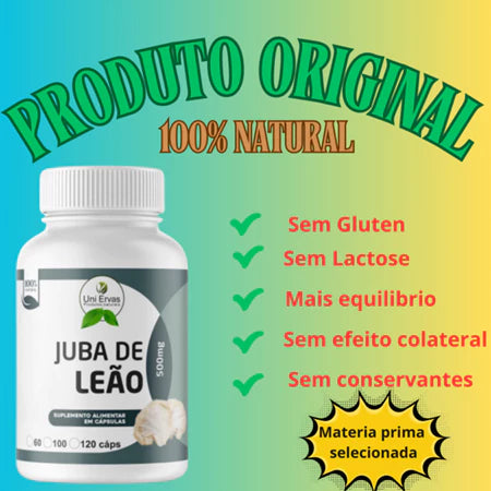 Cogumelo / Juba de Leão / 120 cps / 500mg - Energia e disposição