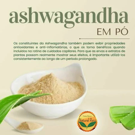 Ashwagandha Em Pó (Ginseng Indiano) 100% Raiz Importado | Frete grátis
