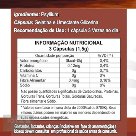 psyllium 120 capsulas 100% Original pissilio Fibra Solúvel Fibra Alimentar