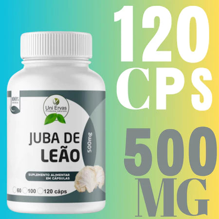 Cogumelo / Juba de Leão / 120 cps / 500mg - Energia e disposição